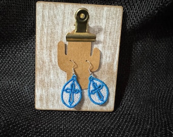 Embroidery FSL Easter Earrings