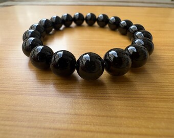 Bracelet de terre en tourmaline noire, pierres de tourmaline de qualité AAA de 10 mm, cristaux de guérison bijoux en perles