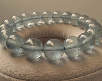 AAA Blue Topaz Bracelet - 10mm Beaded Gemstone Jewelry - December Birthstone