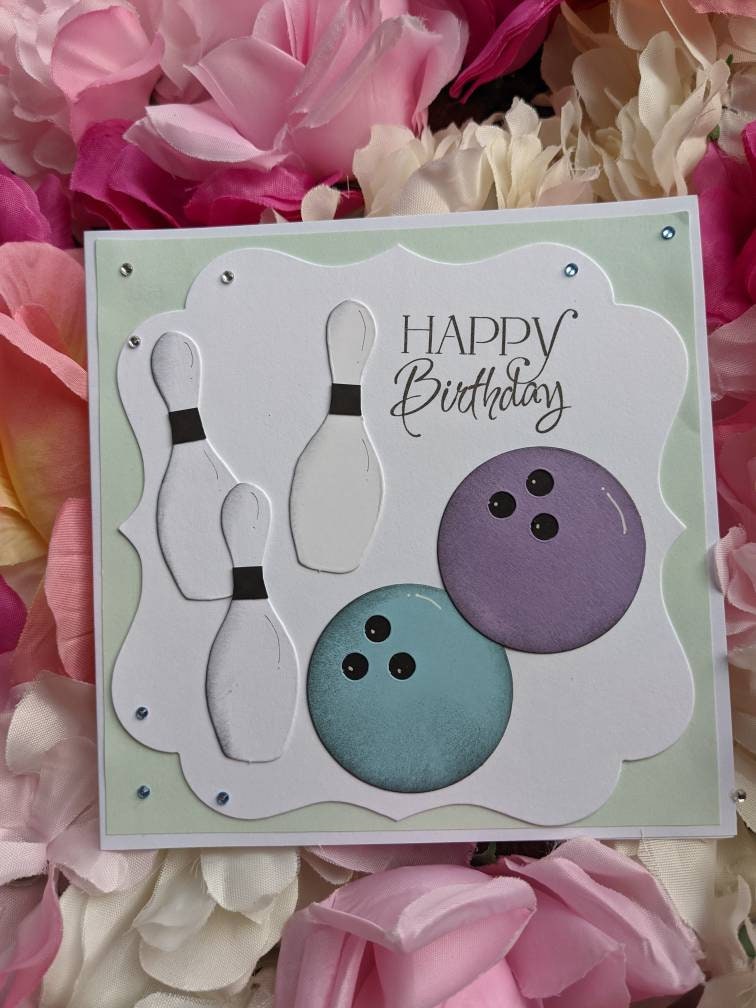 Bowling Ten Pin Bowling Birthday Card Etsy