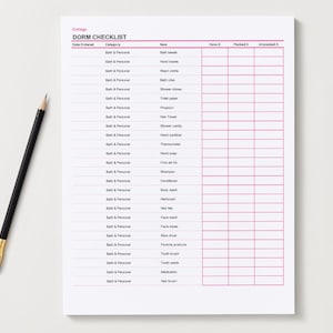 Ultimate College Packing Checklist | PDF and Excel Download | Chic and Organized Dorm List | Created by a College Senior | Instant Download