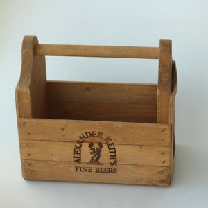Vintage houten Alexander Keiths-biercaddy
