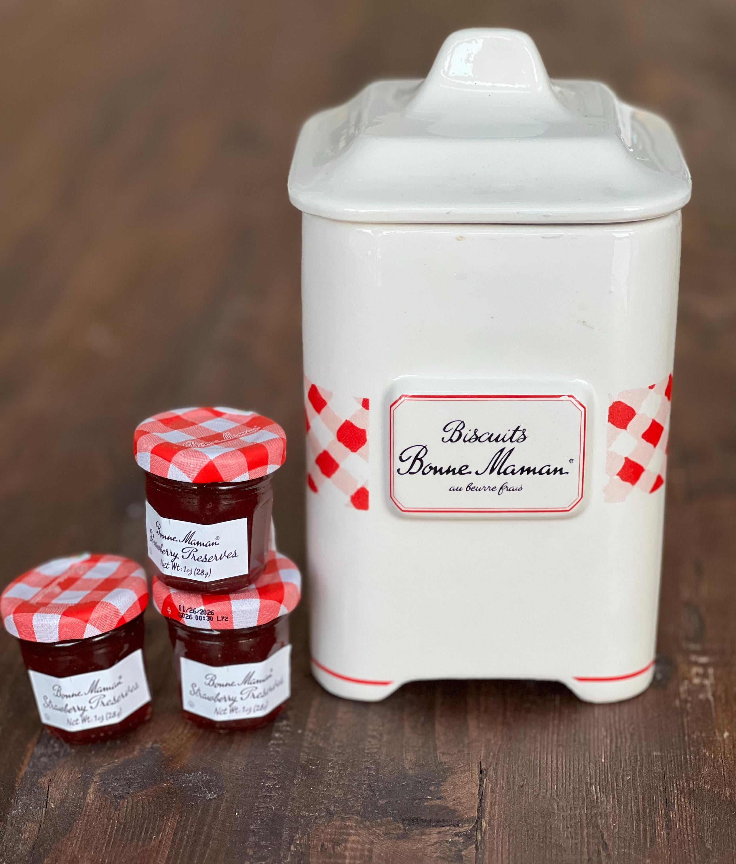 Vintage Biscuits Bonne Maman Au Beurre Frais Cookie Jar -canister