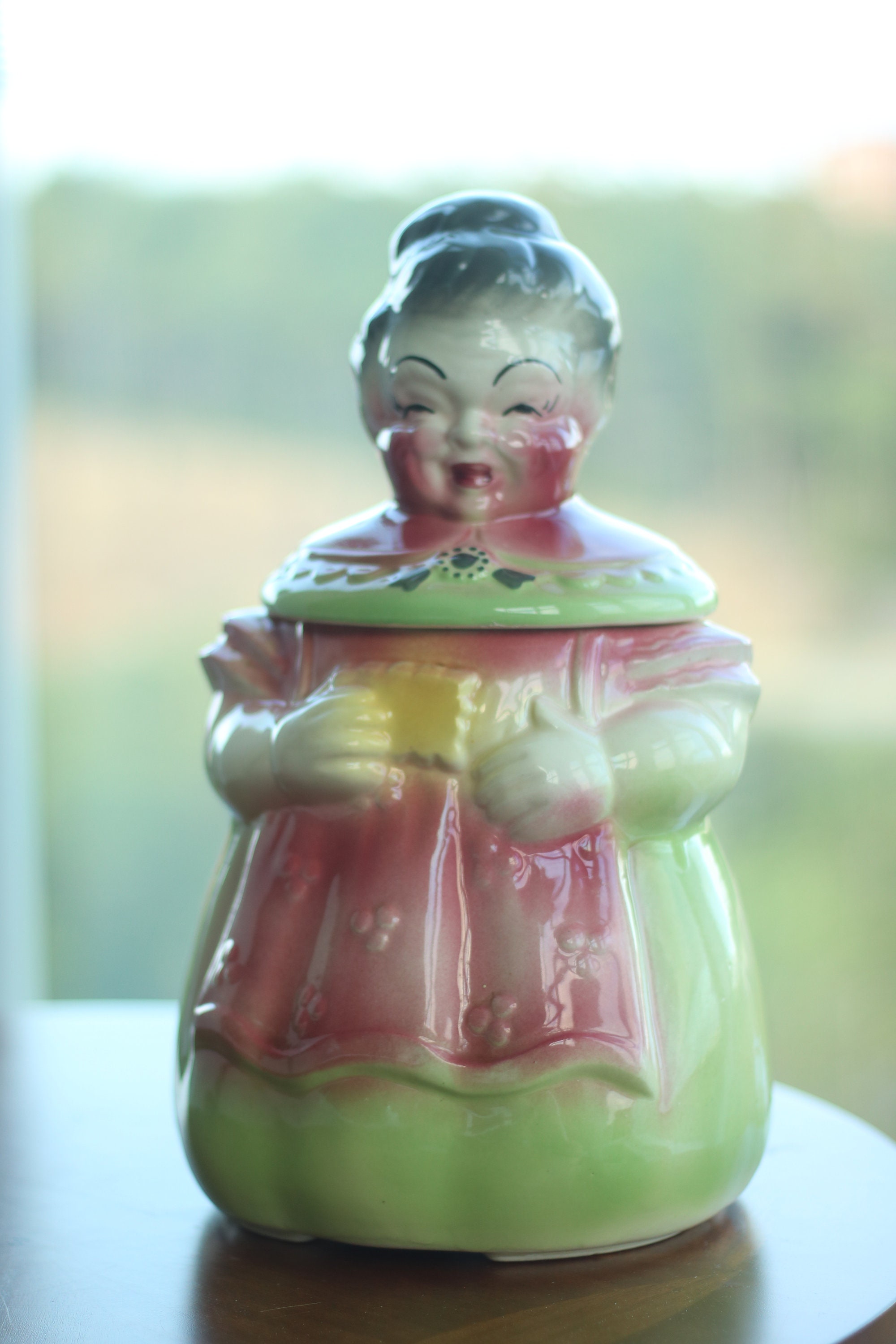 Vintage American Bisque “ Aunt Bee” Cookie Jar-granny With Apron