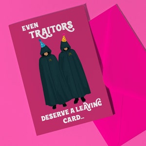 The Traitors Leaving Card - The Traitors TV Show Vertrekkaart Vriend Familiekaart Collega Afscheidskaart Verhuizing Miss You-kaart Emigreren Dag