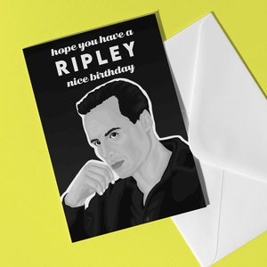 Carte d'anniversaire Ripley Netflix Series - carte de voeux pour ami partenaire Andrew Scott carte fait main carte d'anniversaire drôle noir et blanc