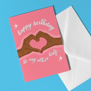 Happy Birthday To My Andere Hälfte Geburtstagskarte - Black Love Geburtstagskarte Grußkarte Für Partner Romantische Geburtstagskarte A6 Karte