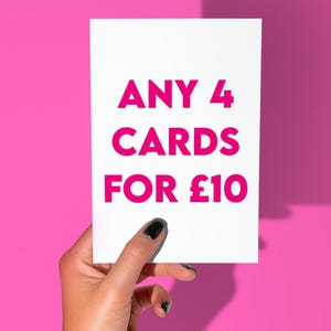 4 Karten für 10 - Wählen Sie Ihre eigenen Karten Mix and Match Card Bundle Illustriertes Kartenpaket Geburtstagskartenpaket Card Pack Bundle