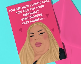 Very Demure, Very Mindful Birthday Card - Tik Tok Birthday Card Funny Tik Tok Gift Demure Mindful Cutesy Funny Meme Greeting Card For Bestie