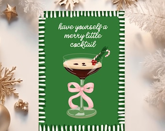 Have Yourself A Merry Little Cocktail Espresso Martini Christmas Card - Cocktail Christmas Card Martini Cocktail Lovers Gift Martini Xmas