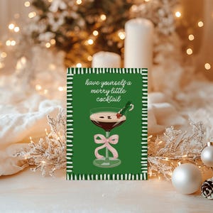Have Yourself A Merry Little Cocktail Espresso Martini Christmas Card - Cocktail Christmas Card Martini Cocktail Lovers Gift Martini Xmas