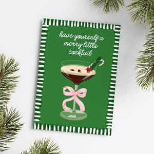 Have Yourself A Merry Little Cocktail Espresso Martini Christmas Card - Cocktail Christmas Card Martini Cocktail Lovers Gift Martini Xmas