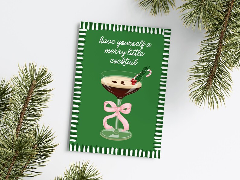 Have Yourself A Merry Little Cocktail Espresso Martini Christmas Card - Cocktail Christmas Card Martini Cocktail Lovers Gift Martini Xmas