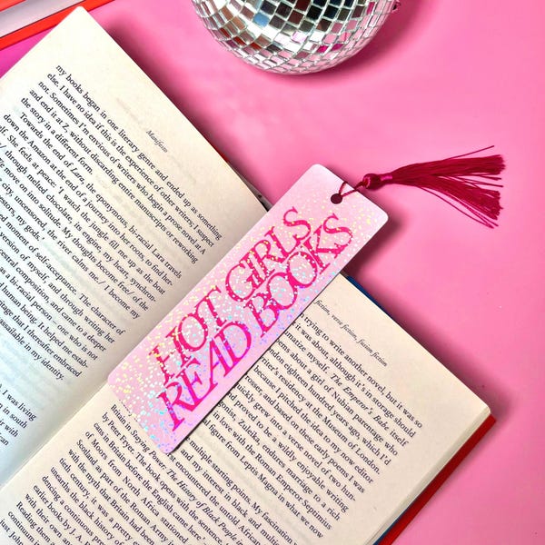 Heiße Mädchen Lesen Bücher Holographische Quaste Lesezeichen - Vinyl Kunst Lesezeichen Lesezeichen Literatur Geschenke Buchliebhaber Geschenke Quaste Lesezeichen Lesezeichen Romantasy Buch