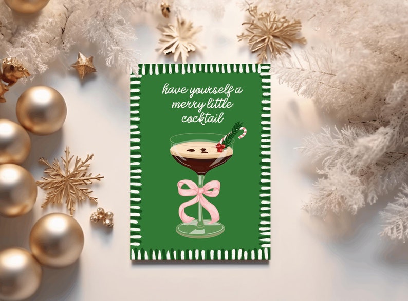 Have Yourself A Merry Little Cocktail Espresso Martini Christmas Card - Cocktail Christmas Card Martini Cocktail Lovers Gift Martini Xmas
