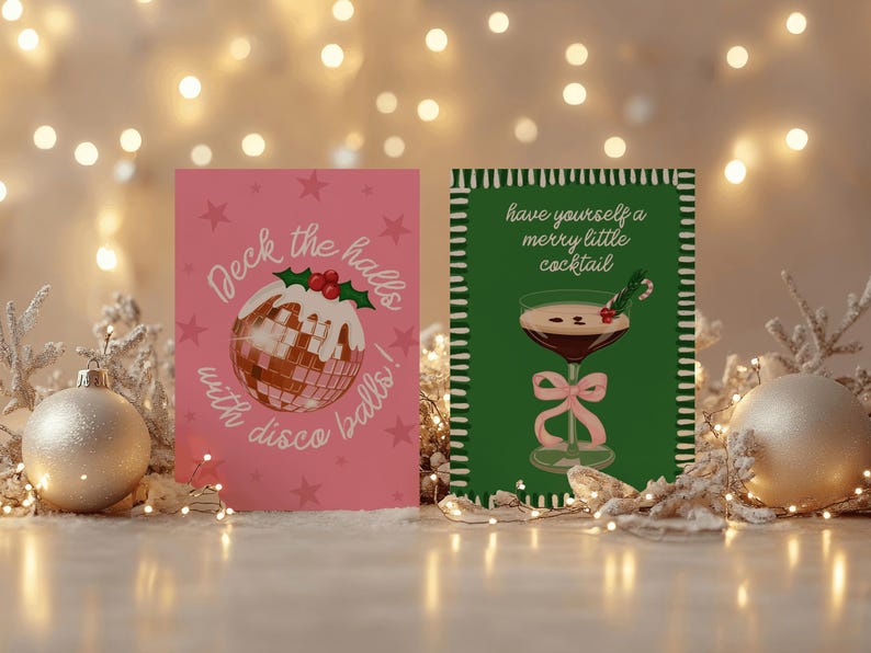 Have Yourself A Merry Little Cocktail Espresso Martini Christmas Card - Cocktail Christmas Card Martini Cocktail Lovers Gift Martini Xmas