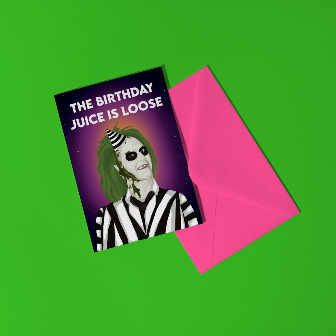 Beetlejuice Birthday Card Tim Burton Film Birthday Card Beetlejuice