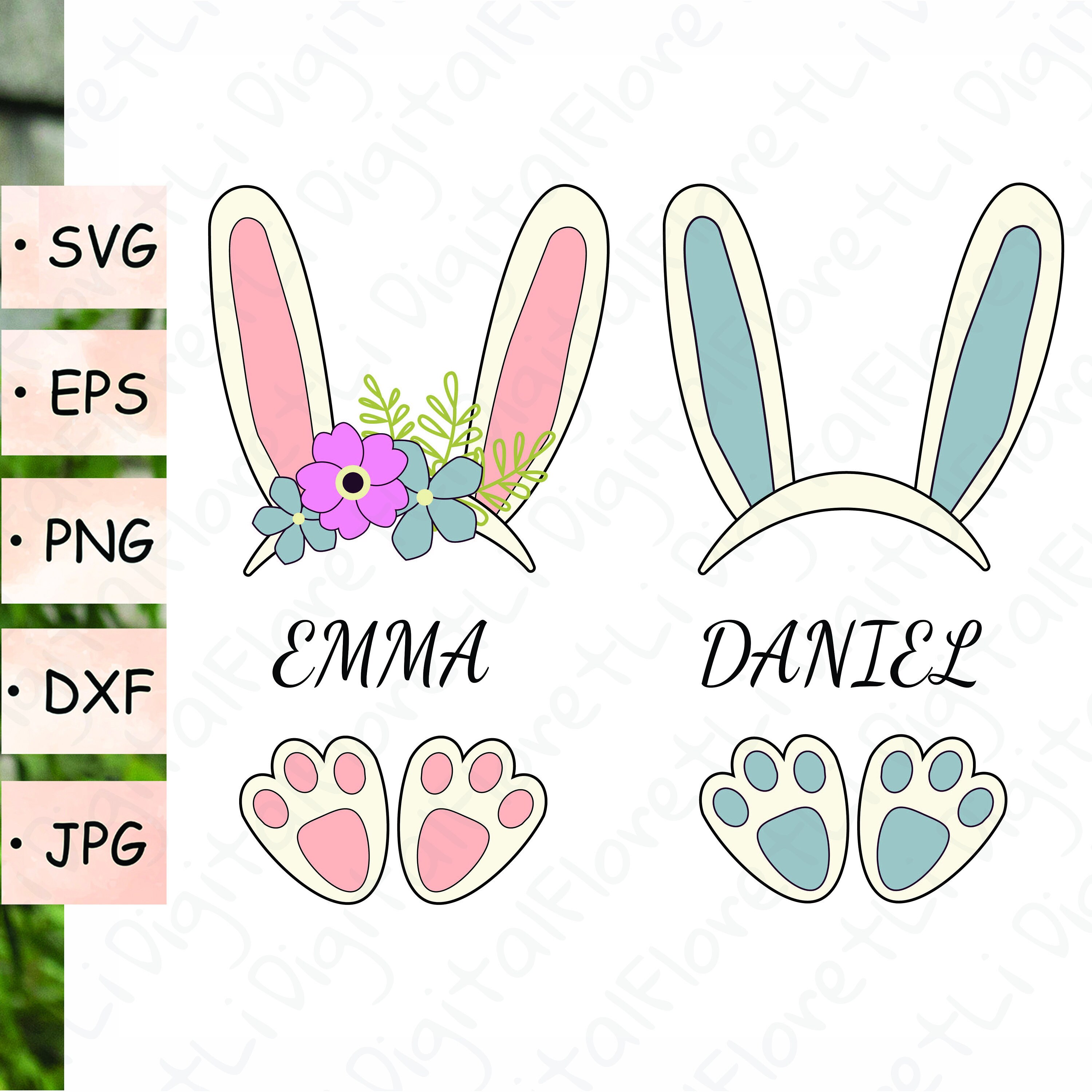 Orejas de conejo de Pascua y pies svg png para camisas svg | Etsy