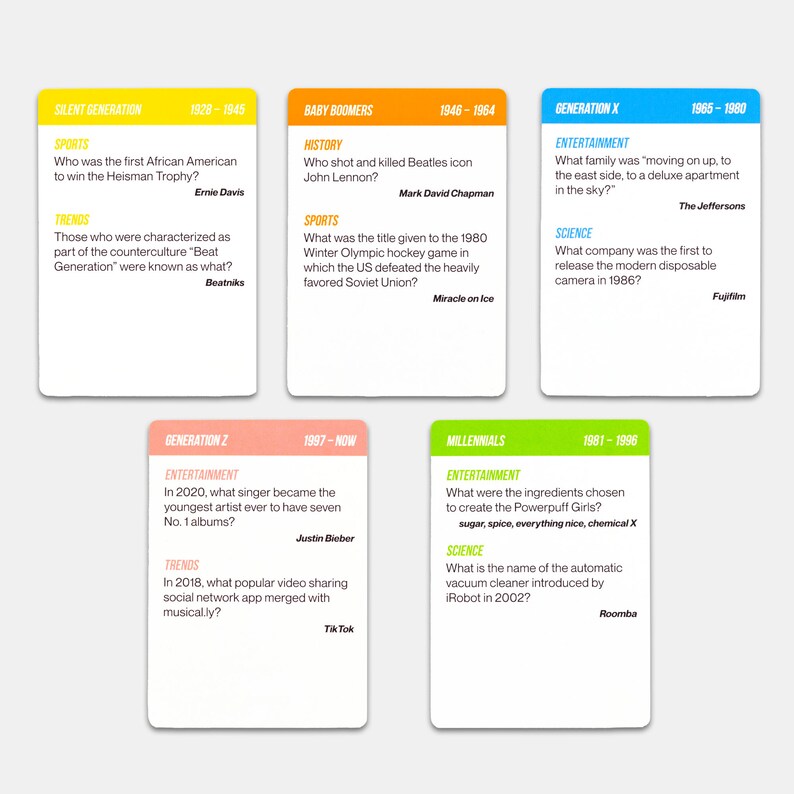 OK Boomer Trivia Game Game Night For All Ages 550 Trivia Etsy