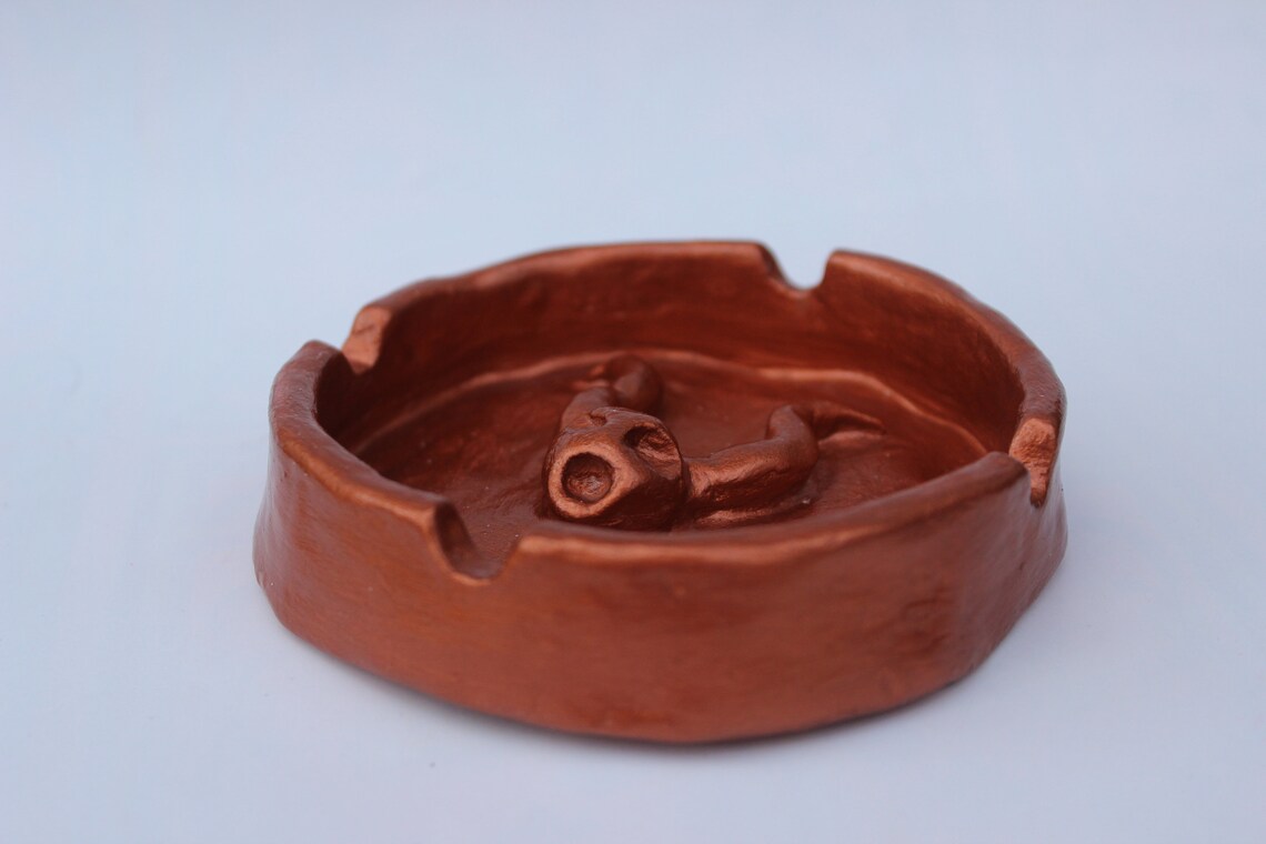 Air dry clay ashtray clay ash tray trinket dish jewellery Etsy