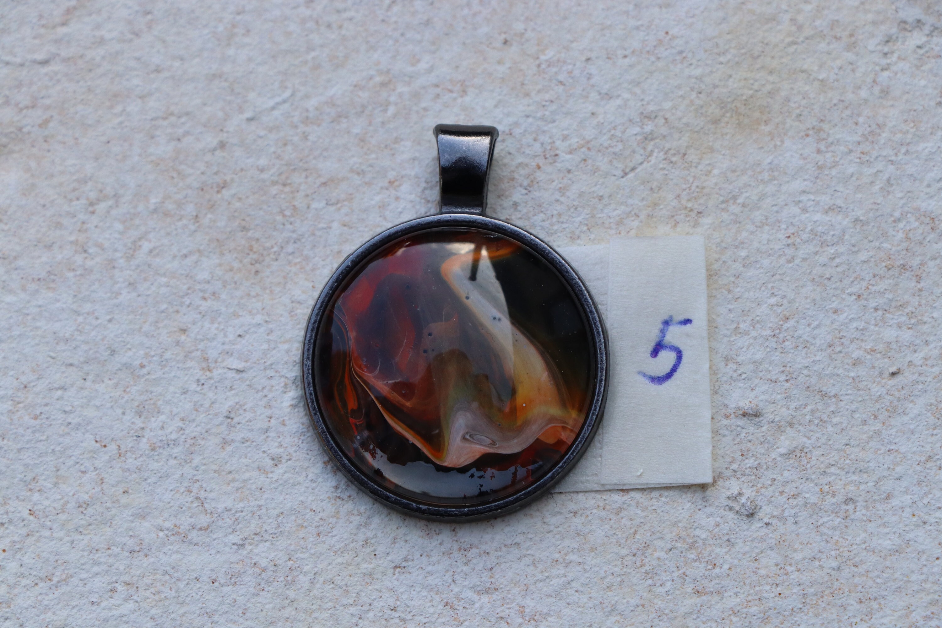 Acrylic Pouring Pendant 5