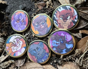 Warrior Villain Pin Buttons