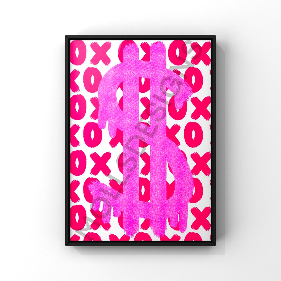 Preppy Pink Xoxo Money Sign Digital Download Preppy Wall Etsy