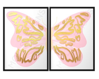 Quadro da parete Preppy con farfalla divisa (download digitale), arte murale preppy, decorazione per la stanza, stampa poster, stampe, preppy, arte da parete