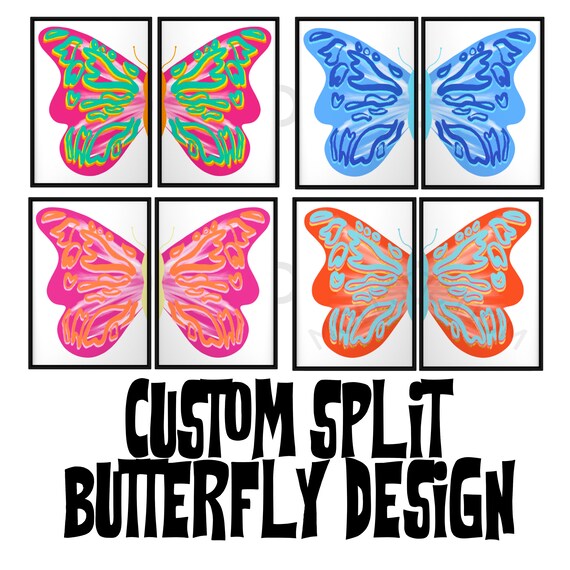 CUSTOM Split Butterfly Design digital Download Preppy Wall - Etsy