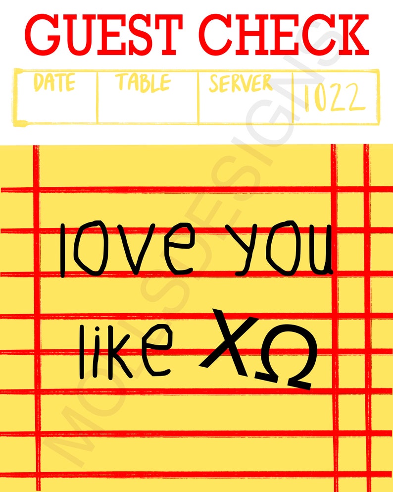 CUSTOM Guest Check Wall Art Design digital Download Preppy Etsy