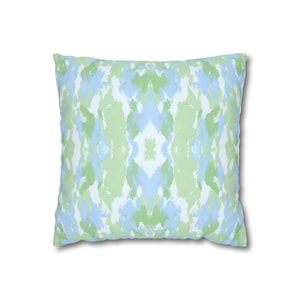 Blue and Green Abstract Pillow Cover | Dorm Decor for College Girls | Home and Apartment Decor | Throw Pillows for Couch