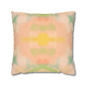 Funda de almohada abstracta en rosa, azul, amarillo y verde / Decoración de dormitorio para chicas universitarias / Decoración de casa y apartamento / Cojines para sofá