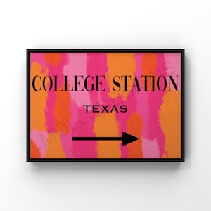 Preppy College Station Texas Abstract (Digital Download), Preppy Wall Art, Room Decor, Poster Print, Prints, Preppy, Wall Art