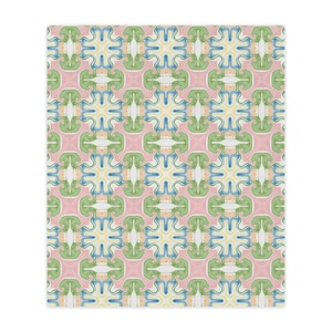 Pink, Green and Blue Minky Blanket | Dorm Decor for College Girls | Gift for College Girls | Bedroom Decor