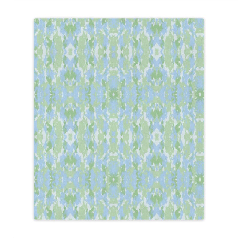 Green and Blue Minky Blanket | Dorm Decor for College Girls | Gift for College Girls | Bedroom Decor image 1