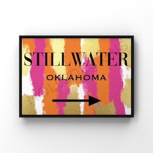 Preppy Stillwater Oklahoma Abstract (Digital Download), Preppy Wall Art, Room Decor, Poster Print, Prints, Preppy, Wall Art