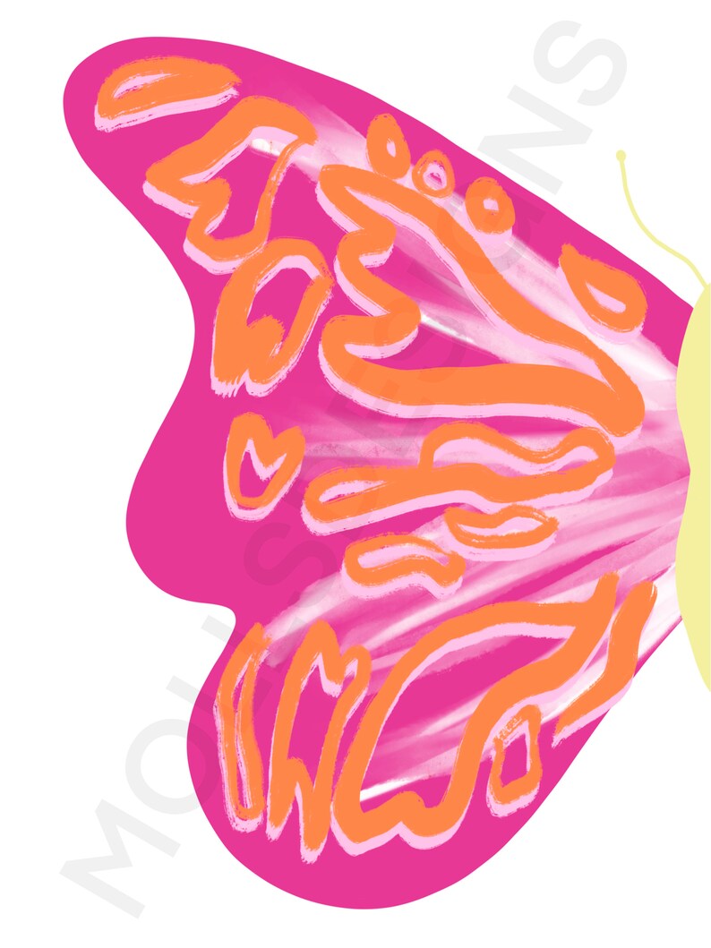 Preppy Split Butterfly Wall Art digital Download Preppy Etsy Australia