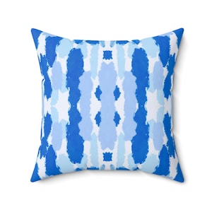Blue Abstract Pillow | Dorm Decor for College Girls | Home and Apartment Decor | Throw Pillows for Couch