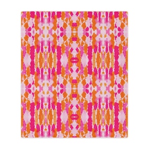 Orange and Pink Minky Blanket | Dorm Decor for College Girls | Gift for College Girls | Bedroom Decor