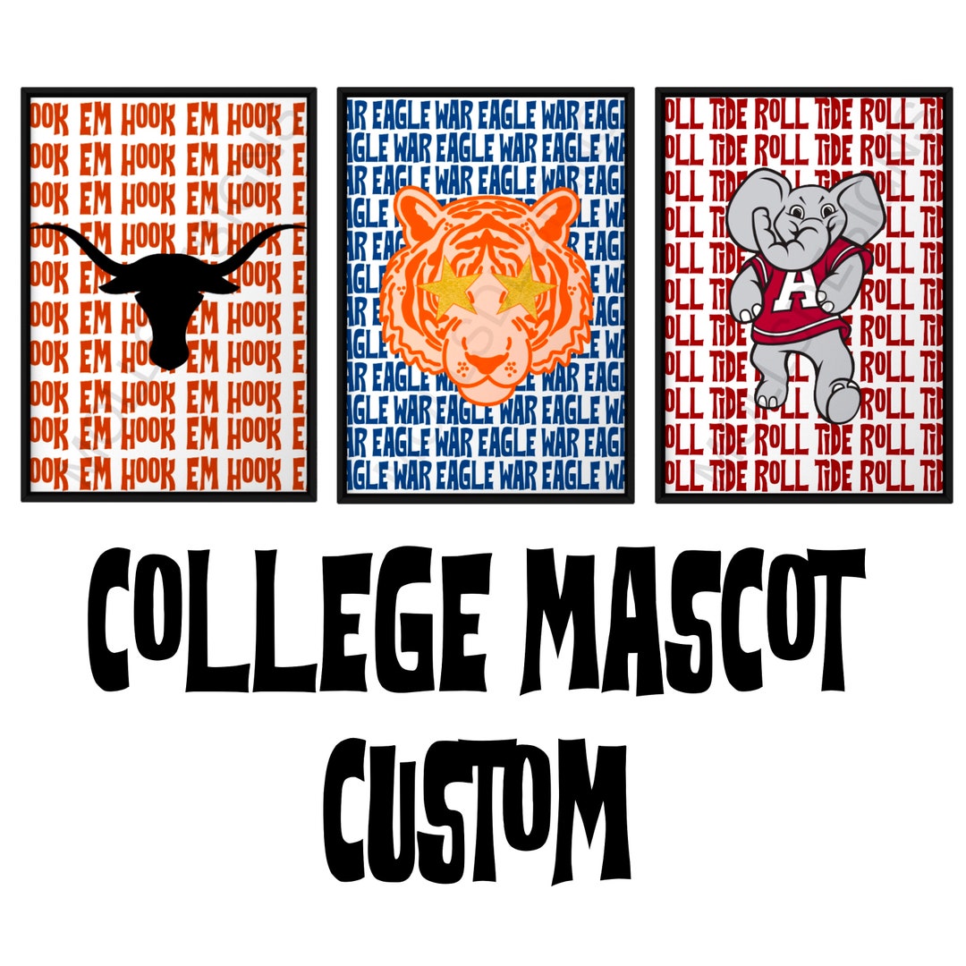CUSTOM College Mascot Wall Art Design (Digital Download), Preppy Wall Art, Room Decor, Poster Print, Prints, Preppy, Wall Art
