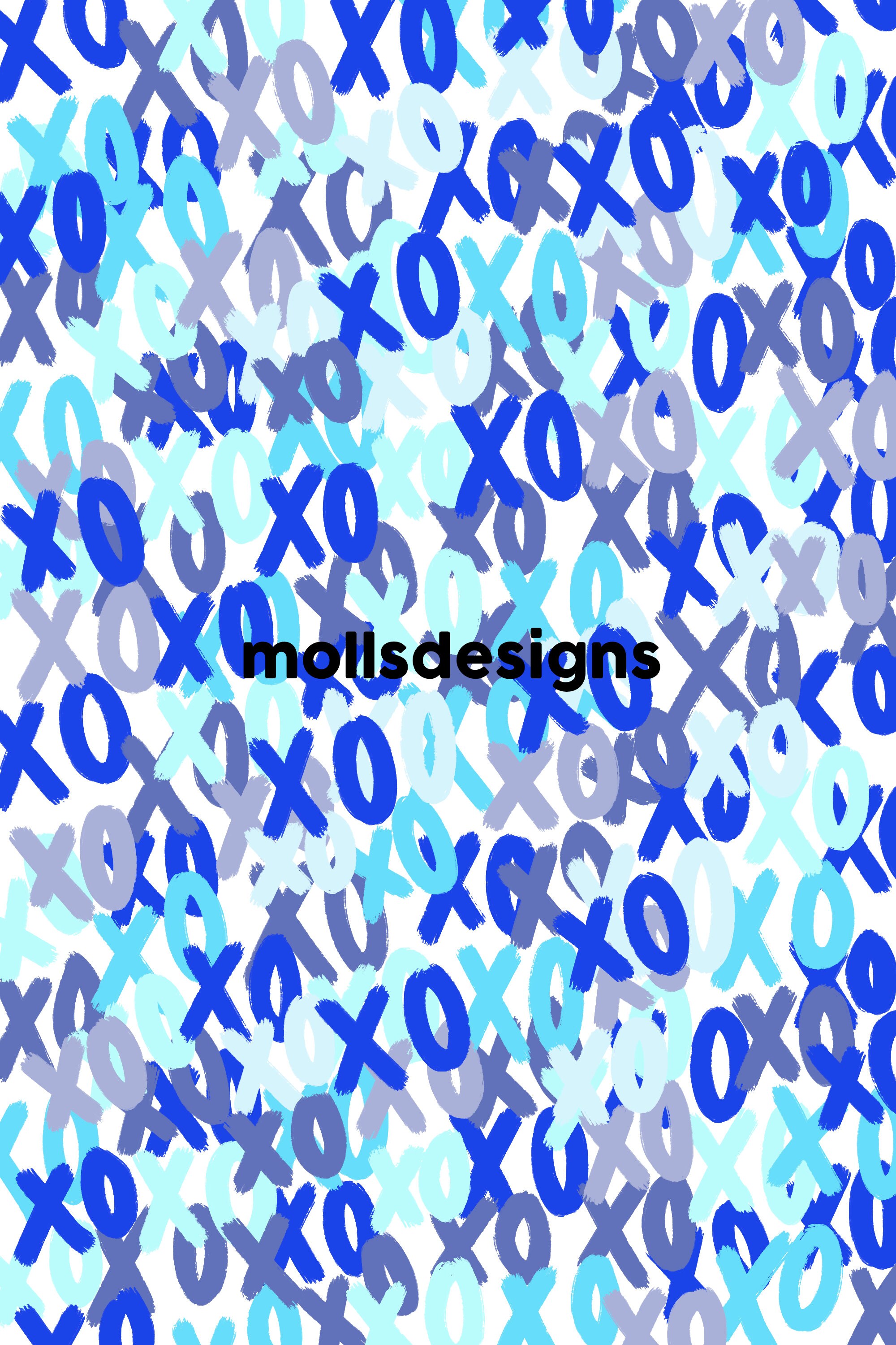 Blue XOXO Abstract digital Download Preppy Wall Art Room Etsy