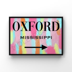 Preppy Oxford Mississippi Abstract (Digital Download), Preppy Wall Art, Room Decor, Poster Print, Prints, Preppy, Wall Art