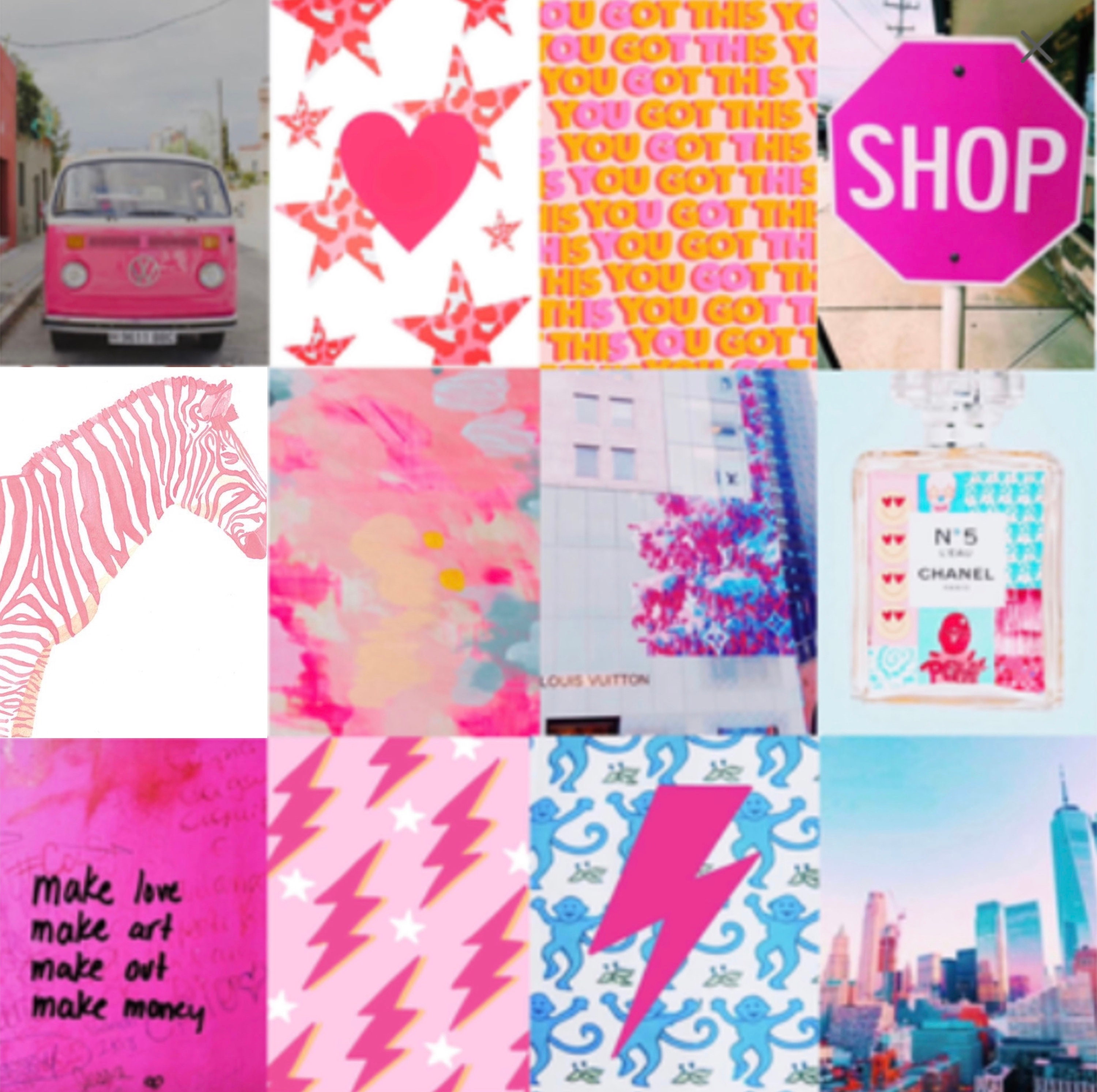 Download Pink Themed Luxury Brand Preppy PFP Collage Wallpaper