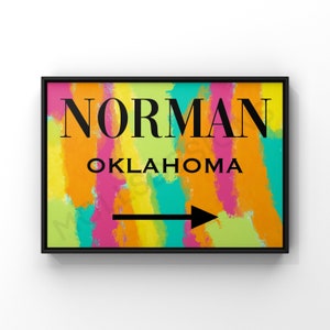 Preppy Norman Oklahoma Abstract (Digital Download), Preppy Wall Art, Room Decor, Poster Print, Prints, Preppy, Wall Art
