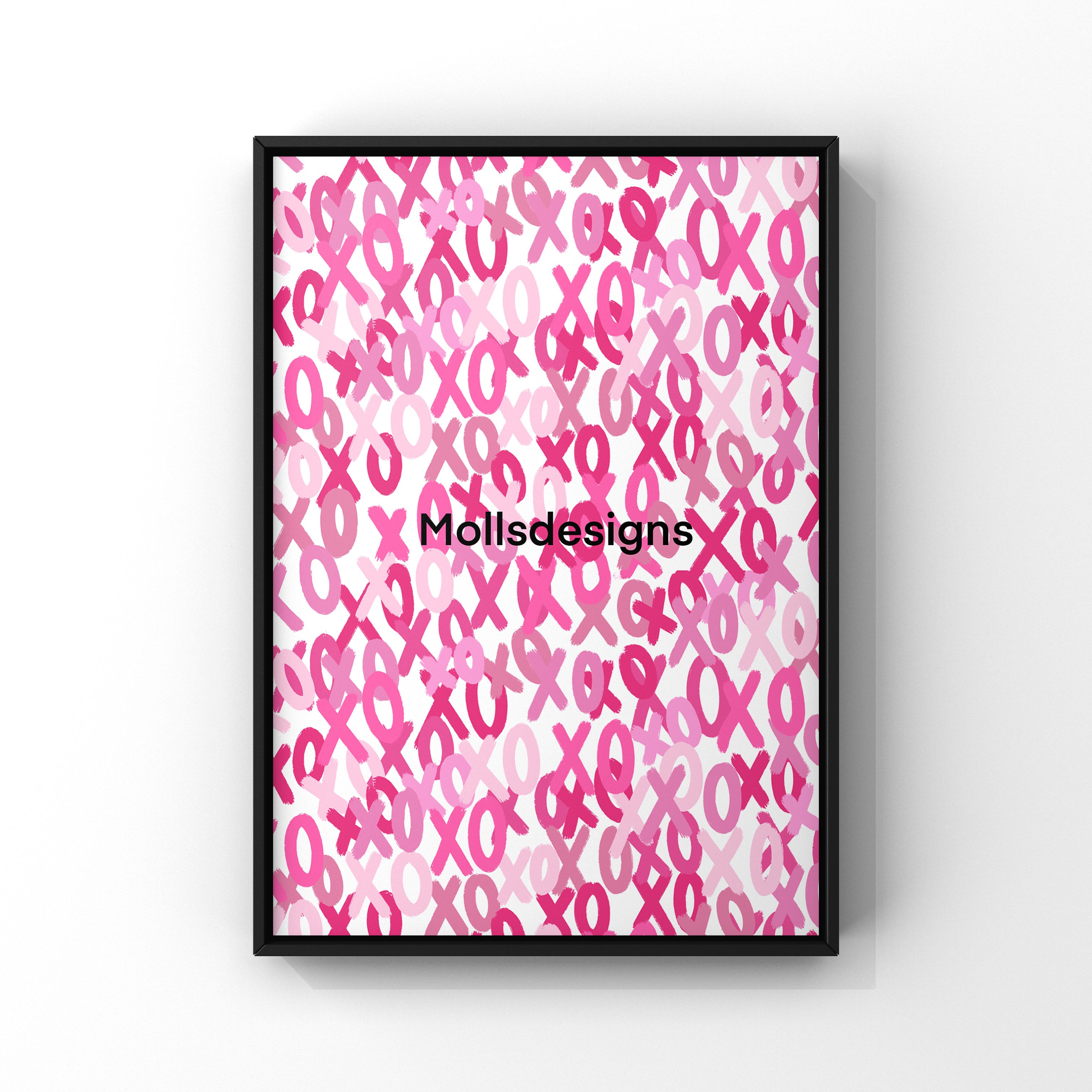 Pink XOXO Abstract Digital Download Preppy Wall Art Room Etsy