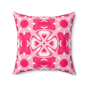 Pink Abstract Pillow | Dorm Decor for College Girls | Home and Apartment Decor | Throw Pillows for Couch
