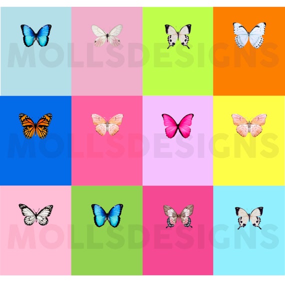 Butterfly Print 12 Pack digital Download Preppy Wall Art Etsy