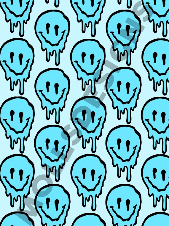 Blue Drip Smiley Face Wall Art Digital Download Preppy Wall Etsy Blue Drip Smiley Face Wall Art Digital Download Preppy Wall Etsy