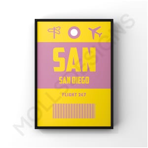 Preppy Boarding Pass Travel Wall Art Pack (Digital Download), Preppy Wall Art, Room Decor, Poster Print, Prints, Preppy, Wall Art image 2