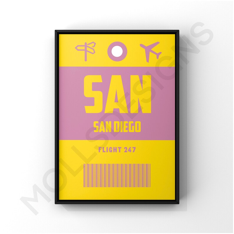 Preppy Boarding Pass Travel Wall Art Pack (Digital Download), Preppy Wall Art, Room Decor, Poster Print, Prints, Preppy, Wall Art image 2